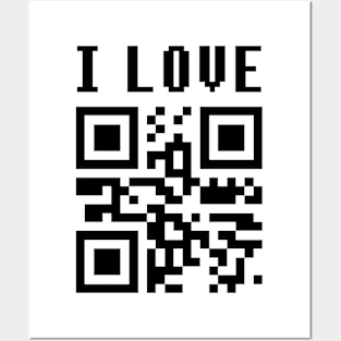 QR Code I Love january Posters and Art